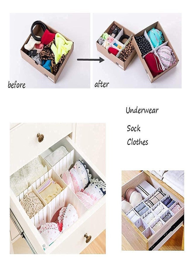 LEAWALL Adjustable Stretchable Interlocking Drawer Clapboard Divider/Grid Closet Sorting Partition/Plastic Strips Separators Cabinet Storage Box Socks/Makeup,1 Set of 6 Pc, Multi Color - Image 5